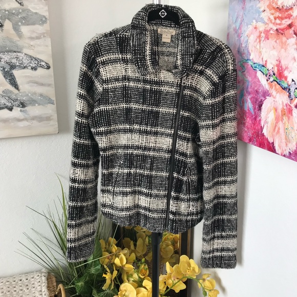 Lucky Brand Tweed Zip Front Blazer Jacket - Picture 2 of 4